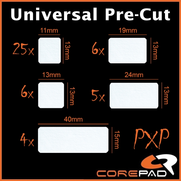 Corepad PXP Plain Pure Xtra Extra Performance Grips Mouse Grip Tape Pulsar Supergrip Universal Pre Cut Keyboard Mouse Mice